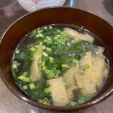 小松菜と油揚げの味噌汁！